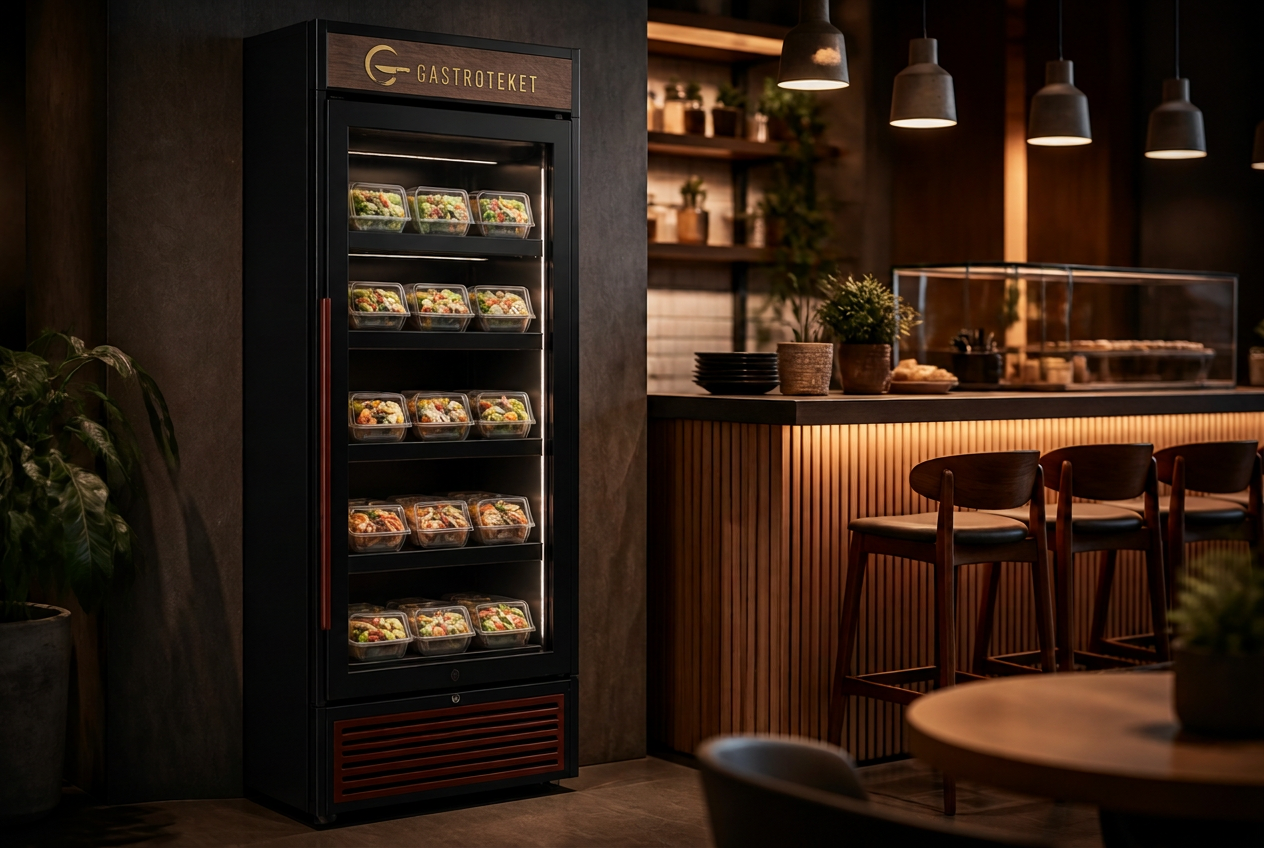 Gastroteket Basis — smal kjølt vareautomat for kalde retter